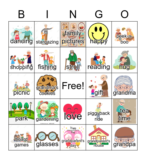 Free Printable Grandparents Day Bingo