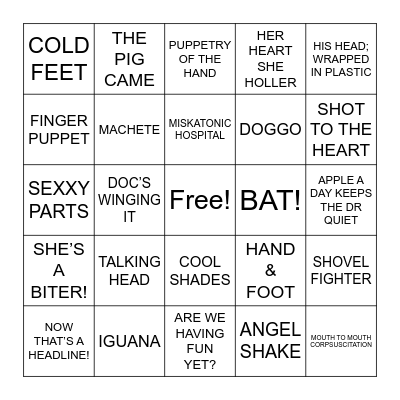 BRIDE OF RE-ANIMATOR Bingo Card