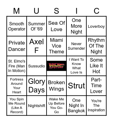 BACK TO THE FUTURE (1985) Bingo Card