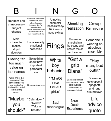 MORTAL INSTRUMENTS BINGO Card