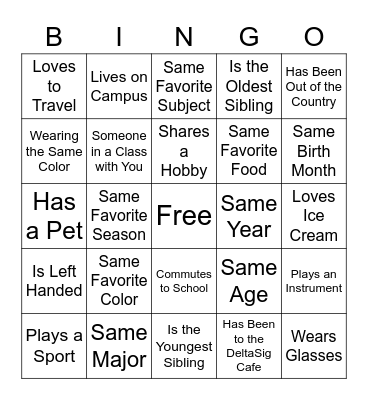 DSP Human Bingo Card