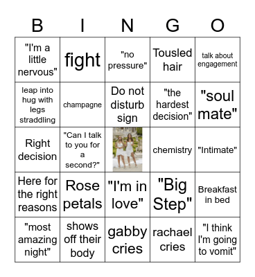 Fantasy Suites Bingo Card