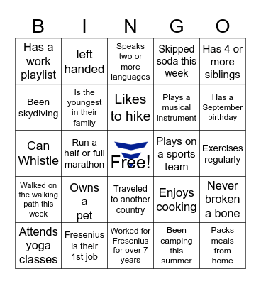 Ice Breaker Bingo Card