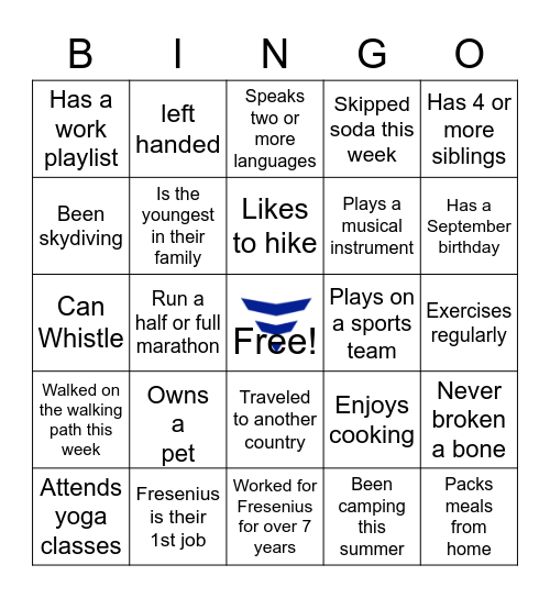 Ice Breaker Bingo Card