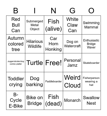 Yahara Bingo Card