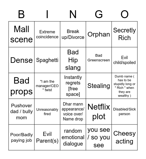 Dhar Mann Bingo Card