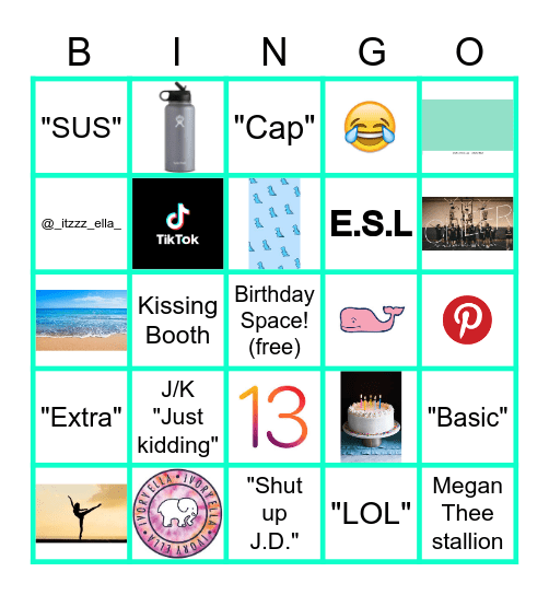 13th Birthday Bingo!! Bingo Card