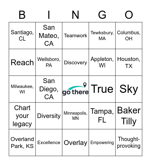 Baker Tilly Road Trip Bingo Card