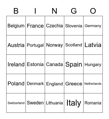 EuroBang 2023 Bingo Card