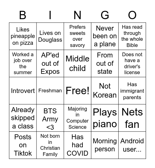 GCC IAM BINGO Card