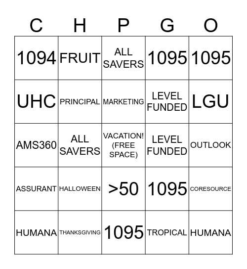 CHPGO CRUISE ACTIVITY Bingo Card