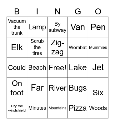 C4 plus lesson 22 Bingo Card