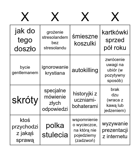 DZUNGO Bingo Card