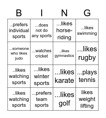 Find Someone who...bingo card Bingo Card