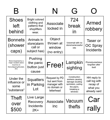 ROC bingo Card
