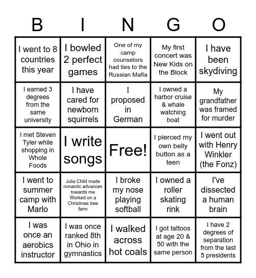 Marlo and Archer's Wedding Team! Bingo Card