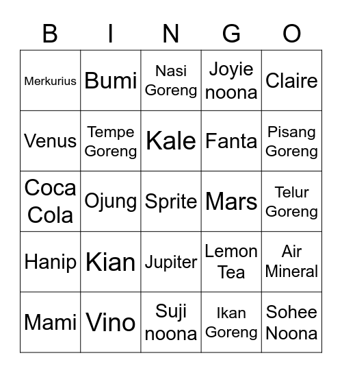 2junyounq Bingo Card
