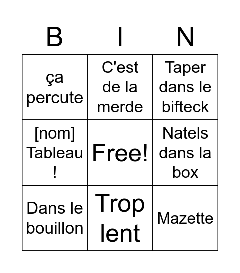 Larger Bingo Card