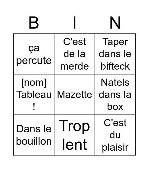 Larger Bingo Card