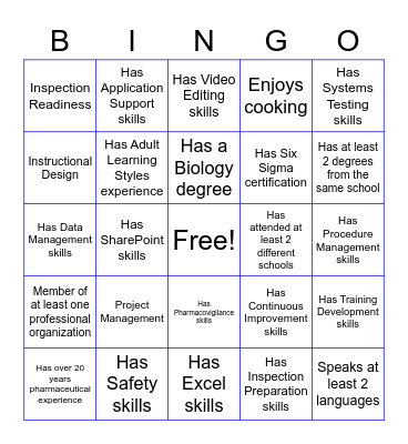 S&T People Bingo Card