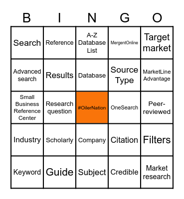 Shafer Library Bingo Card