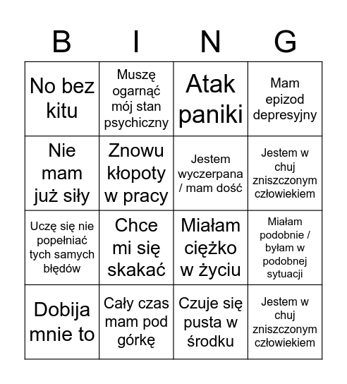 Dariowe bingo Card
