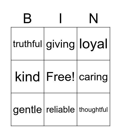 Friendship bingo Card