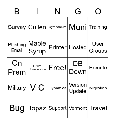 VS - Employee Appreciation Bingo Card