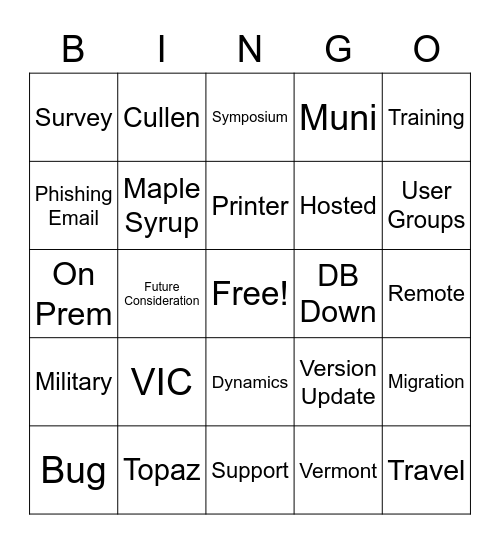 VS - Employee Appreciation Bingo Card