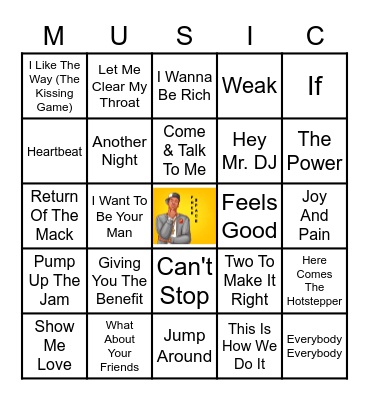 90's R&B/HIP HOP Bingo Card