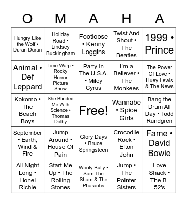 Underwriting Music Bingo Card