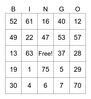 Get To Know You Bingo Card