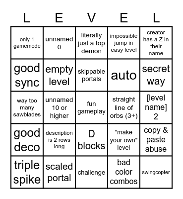 RECENT TAB BINGO Card