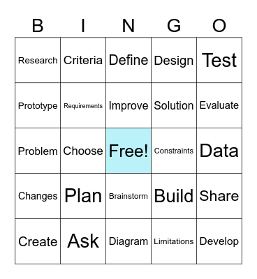 Vocabulary Bingo Card