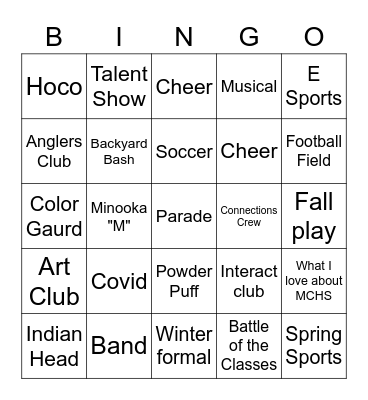 Would you Rather: Minooka Bingo Card