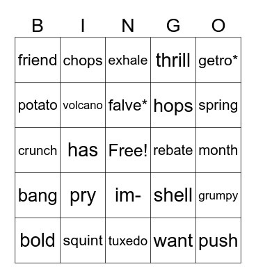 Wilson Step 1-6.1 Review Bingo Card