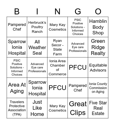 Expo Block Party Bingo Card