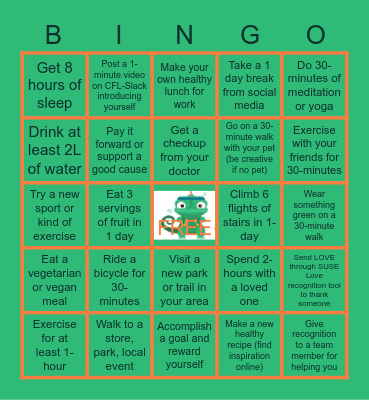 CFL Wellness Coverall Bingo Card
