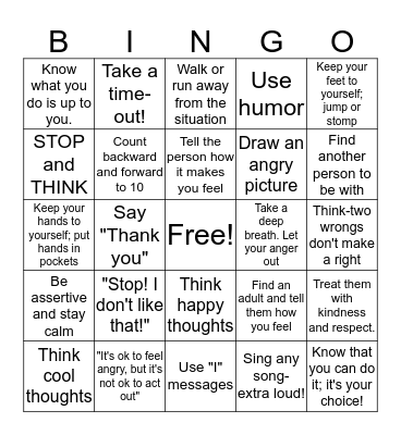 I CAN stand up to Bullies! Bingo Card