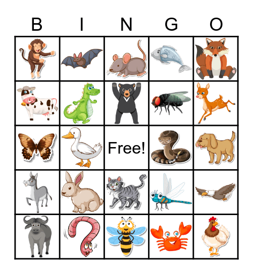 Animal BINGO Card