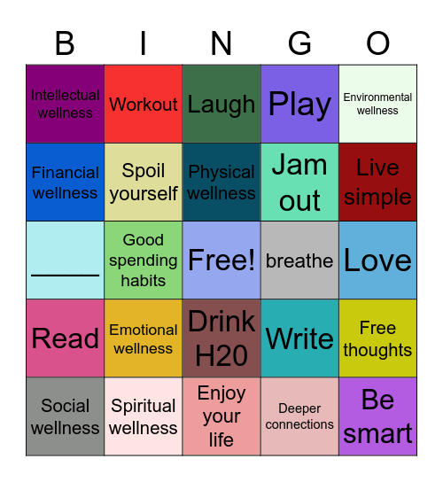 Wellness bingo Bingo Card