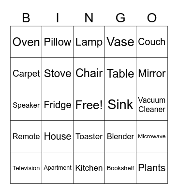 Housing Bingo Card
