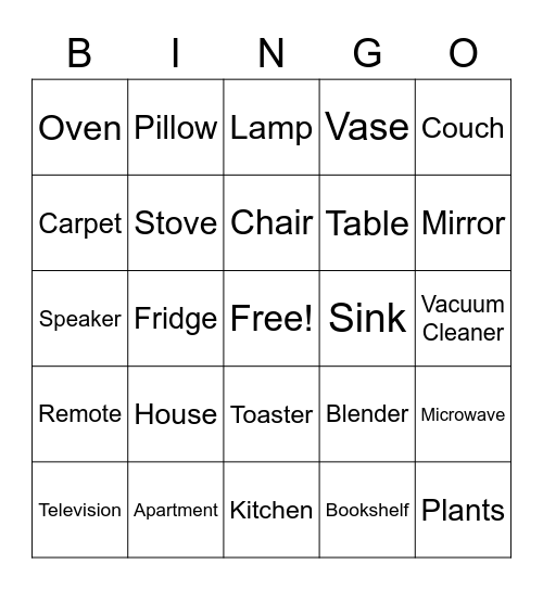 Housing Bingo Card