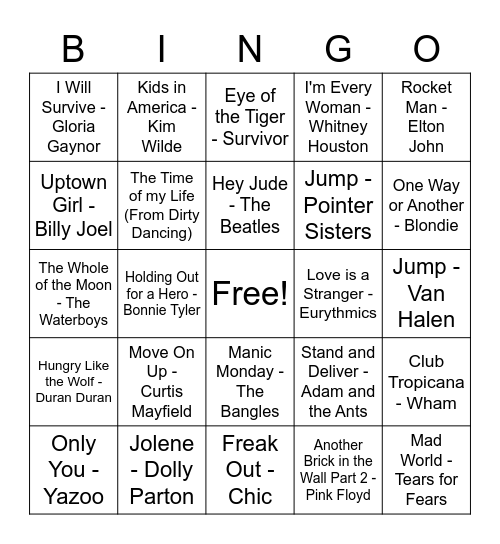 West Sound Bingo Card