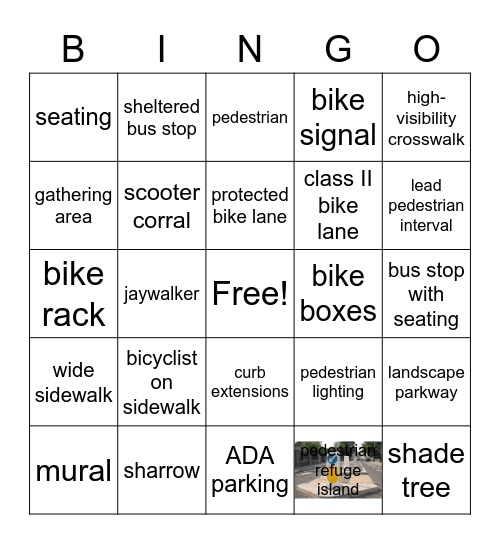 Downtown Walking Club Bingo Card