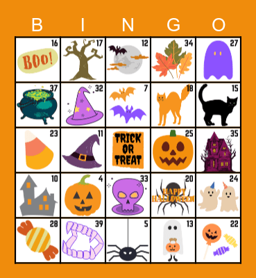 Happy Halloween Bingo Card