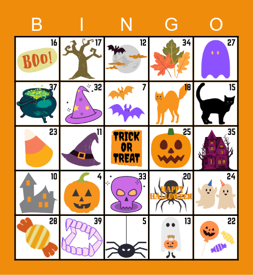 Happy Halloween Bingo Card