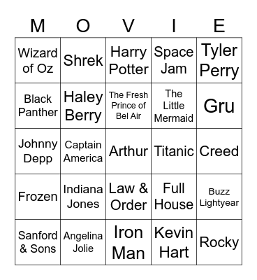 Movie Trivia BINGO Card