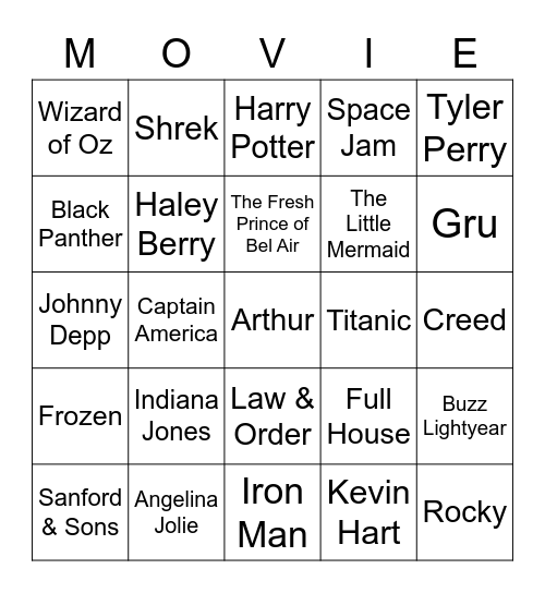 Movie Trivia BINGO Card