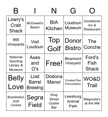 Loudoun BINGO Card